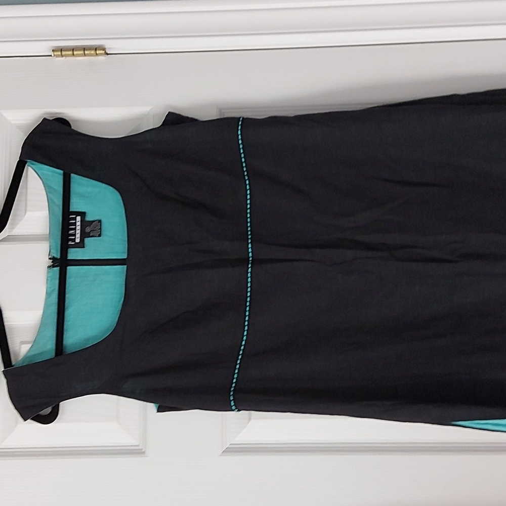 Finity maxi black and turquoise dress